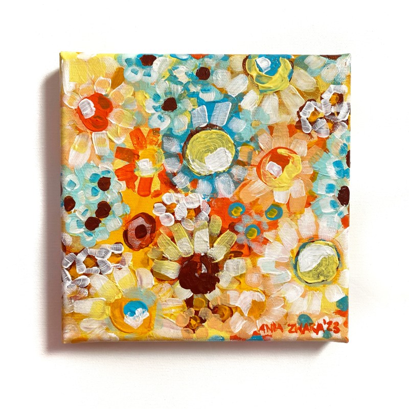 Sunflowers in the sky 8x8 inch