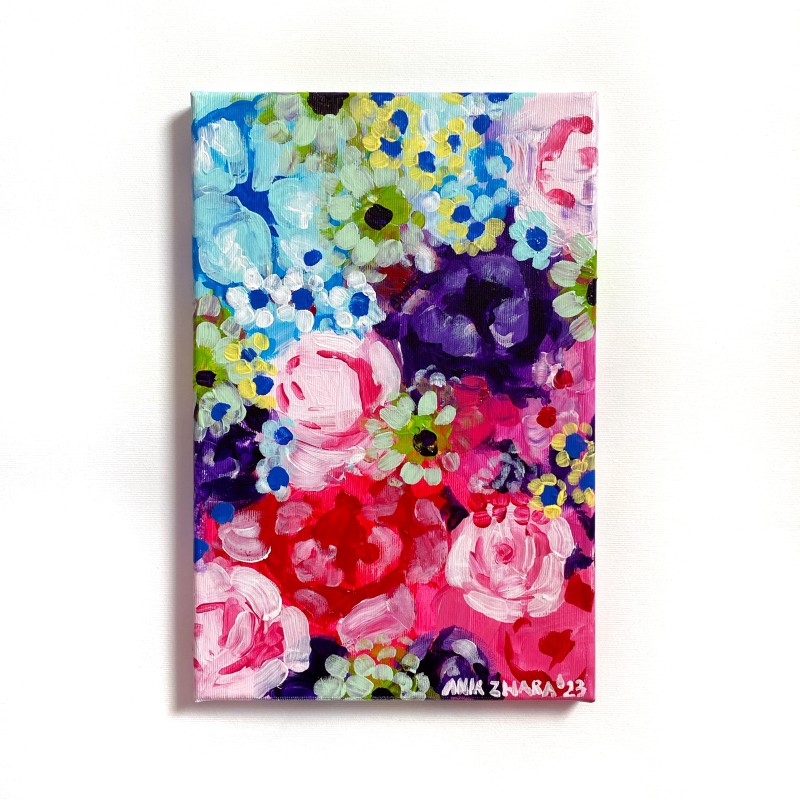 Peonies & roses 8x12 inch